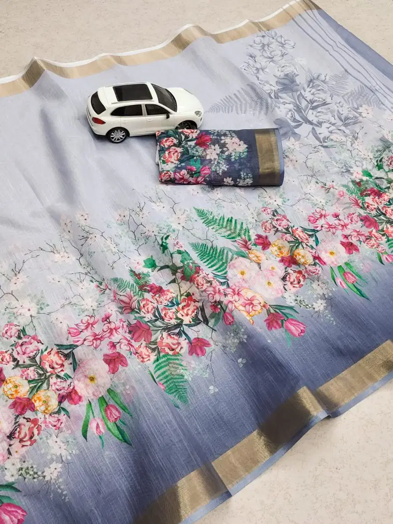 MG 356 Linen Digital Printed Sarees Wholesale Shop In Surat